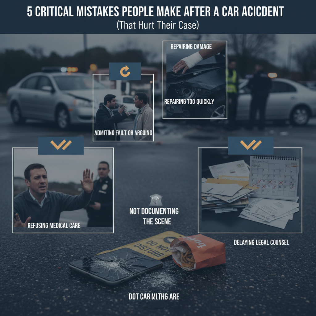 5 Critical Mistakes People Make After a Car Accident (That Hurt Their Case)
