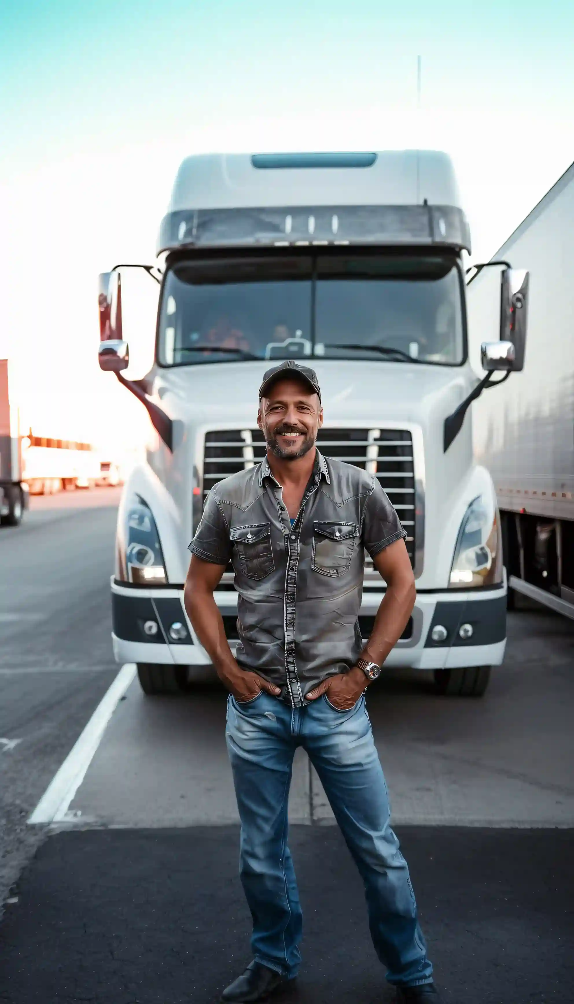 Truck driving on highway
